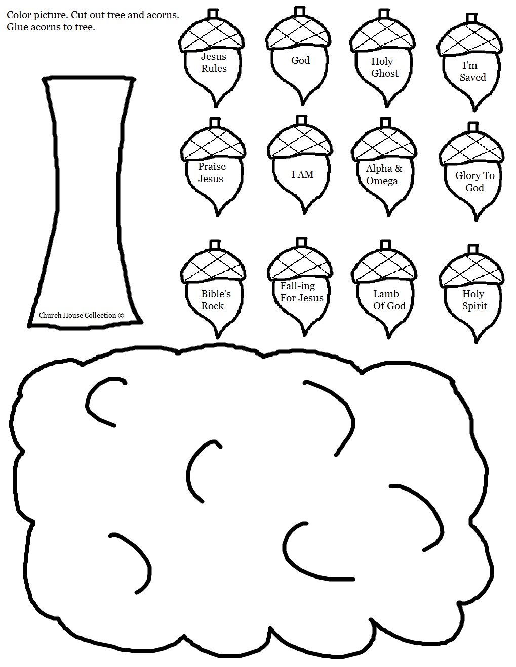 Acorn Tree Cutout Sheet